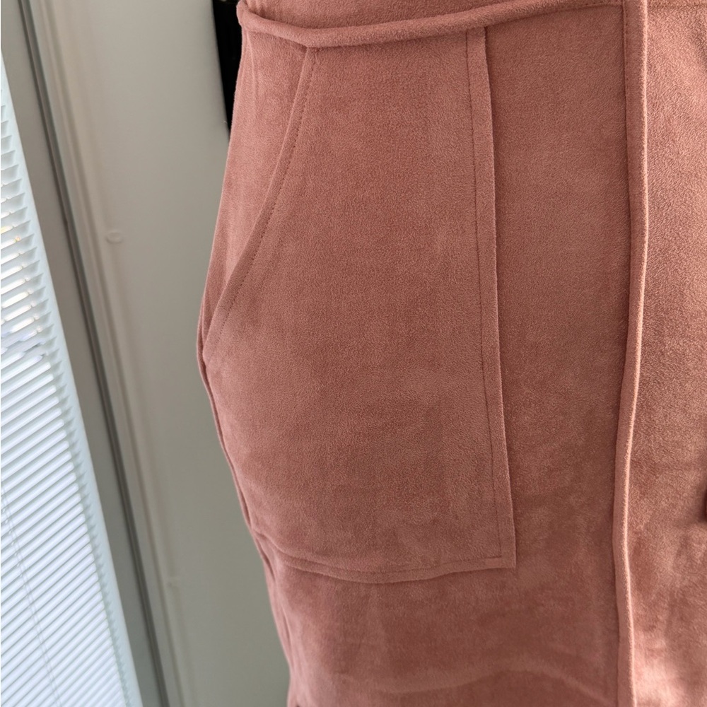 Sienna Sky Faux Suede Sleeveless Rose Mini Dress - Picture 3 of 13